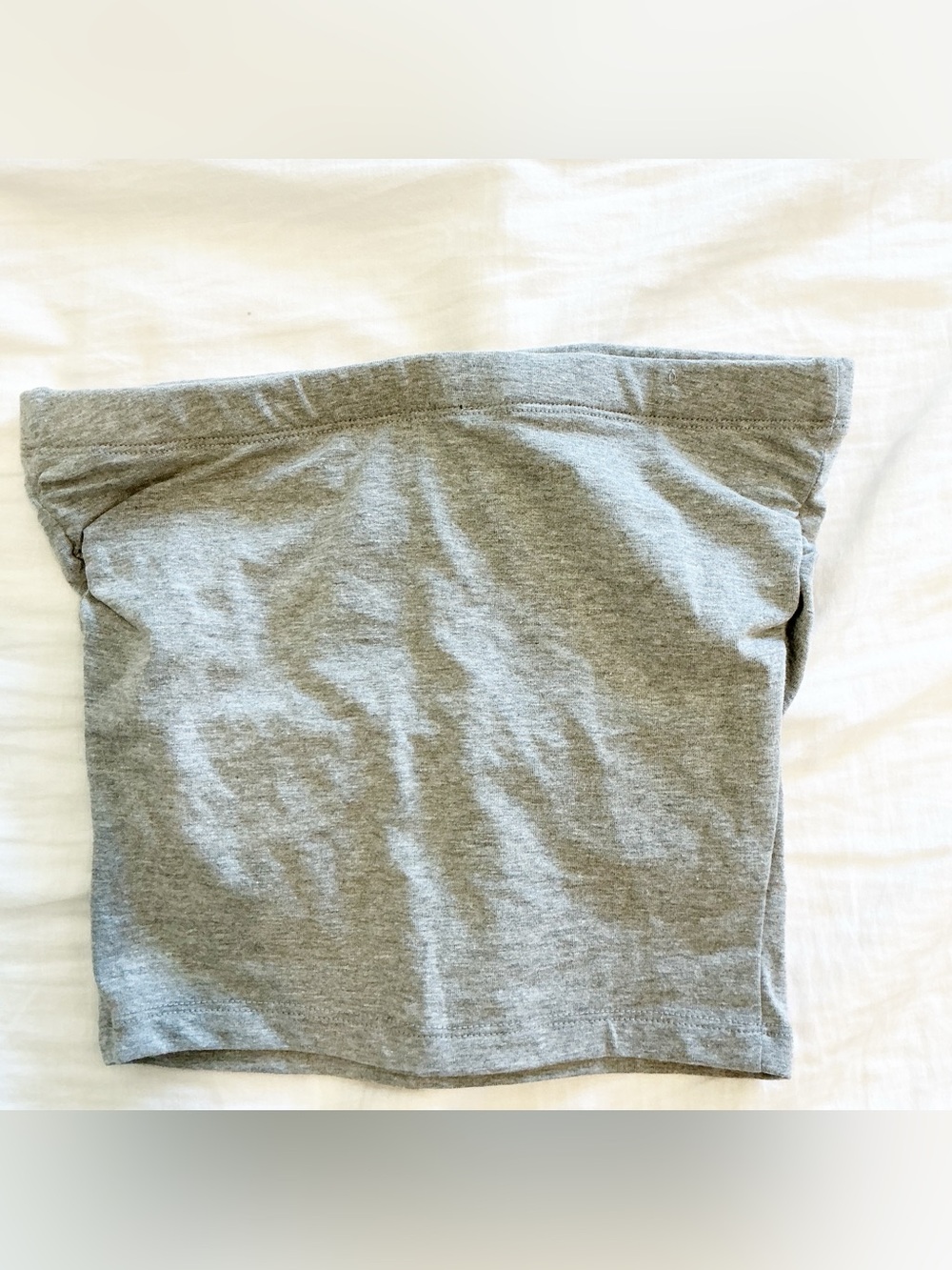 NWOT Mix Matchy Tube Top Small Gray Cropped Stretch Sleeveless Built In Bra
